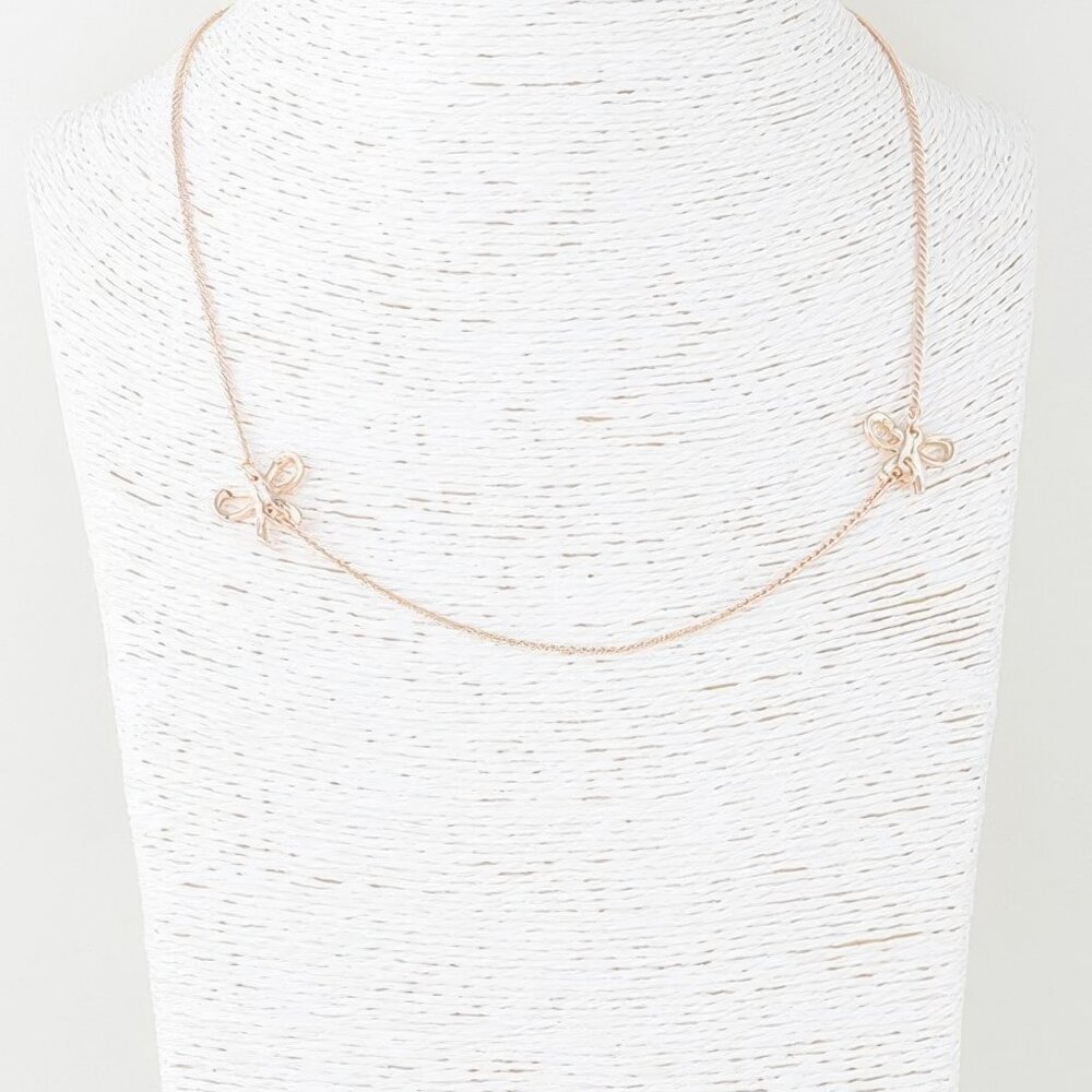 Double Ribbon Chain Necklace - Picture 3 of 3